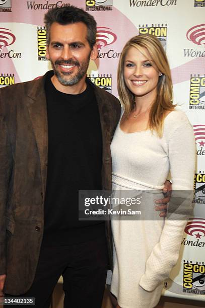 Oded Fehr & Ali Larter during Wonder-Con - Day 2 at Moscone Center in San Francisco, California, United States.