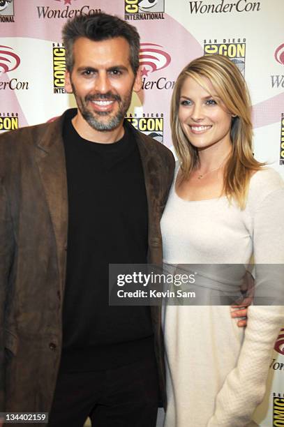 Oded Fehr & Ali Larter during Wonder-Con - Day 2 at Moscone Center in San Francisco, California, United States.