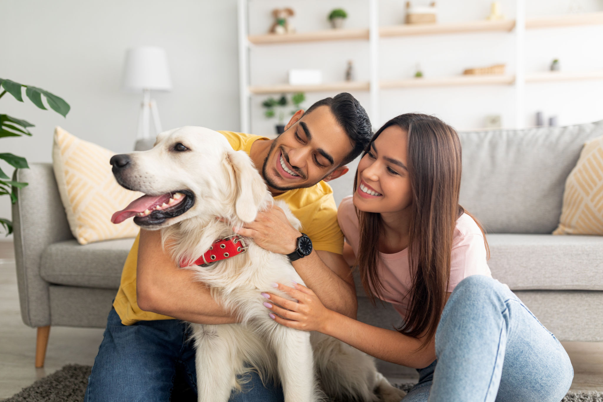 couple with pet