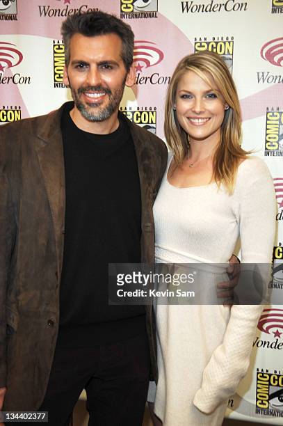 Oded Fehr & Ali Larter during Wonder-Con - Day 2 at Moscone Center in San Francisco, California, United States.