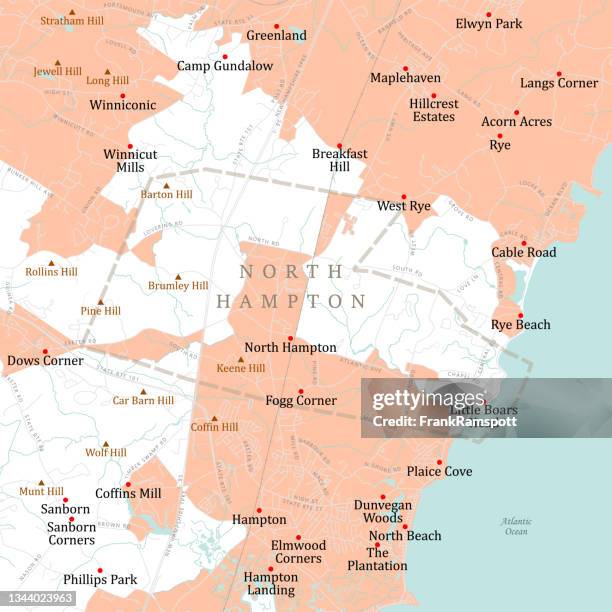nh rockingham north hampton vector road map - north hampton new hampshire stock illustrations