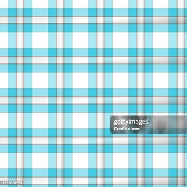 tartan plaid seamless pattern - linen texture background stock illustrations
