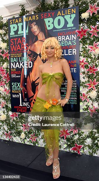 Bai Ling during Playboy Magazine Introduces 2005 Playmate of the Year Tiffany Fallon at Playboy Mansion in Los Angeles, California, United States.