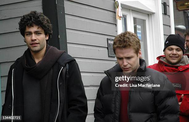 Adrian Grenier and Kevin Connolly during 2005 Sundance Film Festival - Taping of "Entourage" - January 27, 2005 at Main Street in Park City, Utah,...