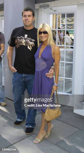Lizzie Grubman and Chris Stern during Olympus Fashion Week Spring 2006 - Scene Around Tent - Day 2 at Bryant Park in New York City, New York, United...