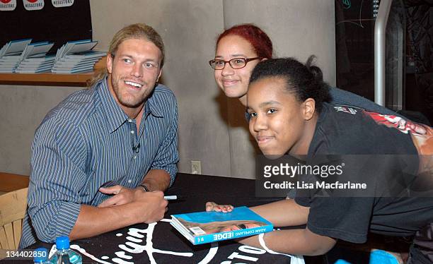 Adam Copeland "Edge" and fans during WWE's "Edge" Adam Copeland Signs Copies of his Book "On Edge" at Virgin Megastore at Virgin Mega Store - Union...