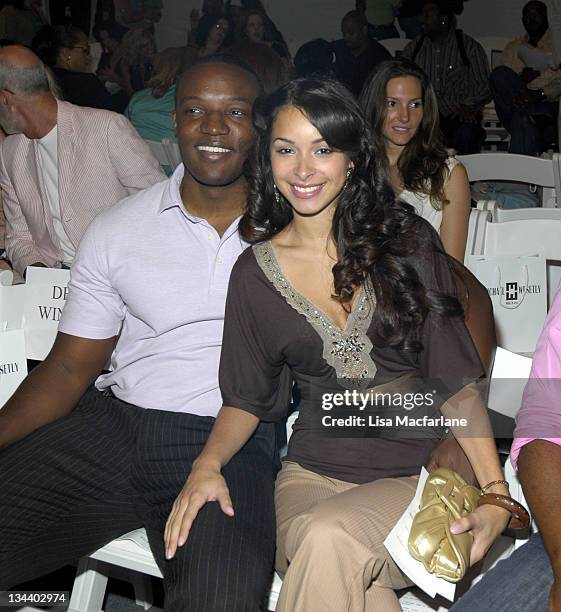 Kwame Jackson and guest during Olympus Fashion Week Spring 2006 - Michael Westley - Front Row at Bryant Park in New York City, New York, United...