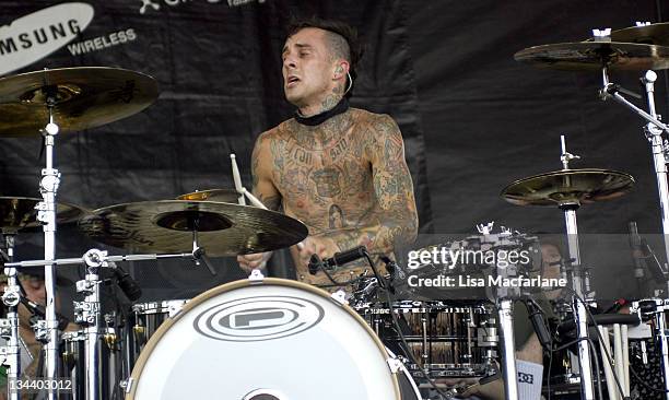 Travis Barker of The Transplants during 2005 Vans Warped Tour - Randall's Island at Randall's Island in New York City, New York, United States.