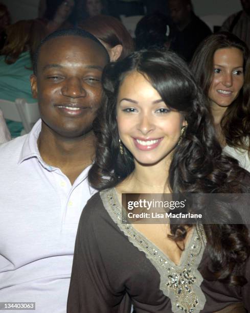 Kwame Jackson and guest during Olympus Fashion Week Spring 2006 - Michael Westley - Front Row at Bryant Park in New York City, New York, United...