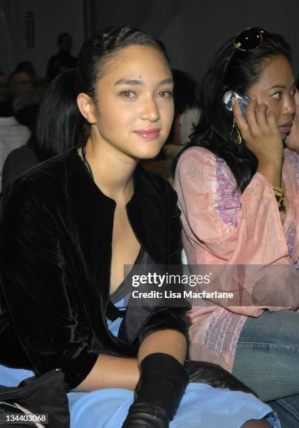 Naima Mora during Olympus Fashion Week Fall 2006 - Michael Wesetly - Front Row at Bryant Park in New York City, New York, United States.