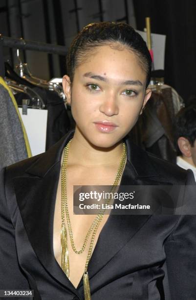 Naima Mora during Olympus Fashion Week Fall 2006 - Wunderkind - Front Row and Backstage at Bryant Park in New York City, New York, United States.