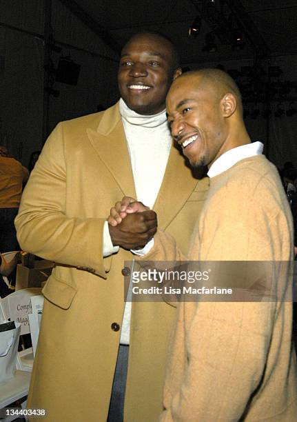 Kwame Jackson and Datwon Thomas during Olympus Fashion Week Fall 2006 - Michael Wesetly - Front Row at Bryant Park in New York City, New York, United...