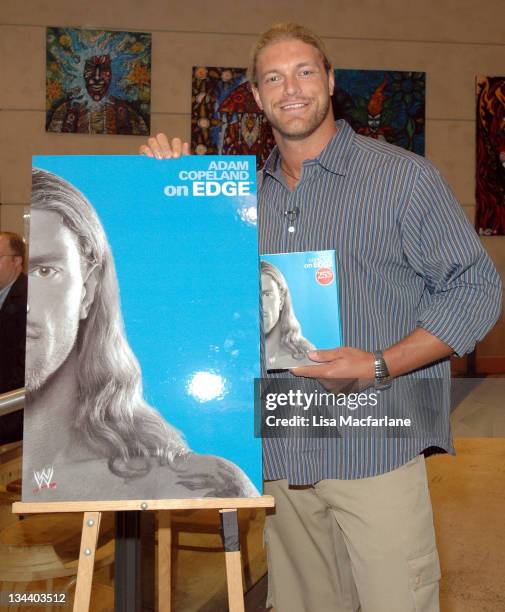 Adam Copeland "Edge" during WWE's "Edge" Adam Copeland Signs Copies of his Book "On Edge" at Virgin Megastore at Virgin Mega Store - Union Square in...