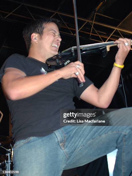 Sean Mackin of Yellowcard during 2004 Vans Warped Tour - Randall's Island at Randall's Island in New York City, New York, United States.