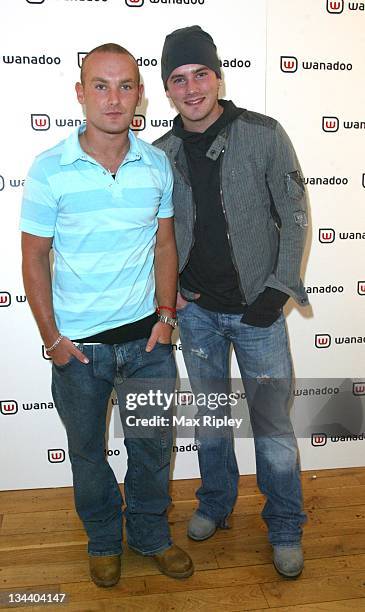 Kevin Simm and Tony Lundon of Liberty X during Freeserve Changes its Name to Wanadoo - Launch Party at The Scala, Kings Cross in London, Great...