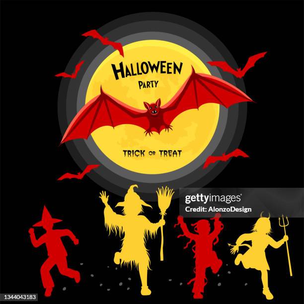 halloween night design concept - halloween moon stock illustrations