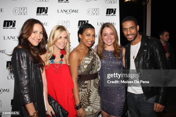 Jewelry designer Gina Nigrelli, Tinsley Mortimer, singer Melanie Fiona, Music Unites Founder Michelle Edgar and singer Ryan Leslie attend Music...