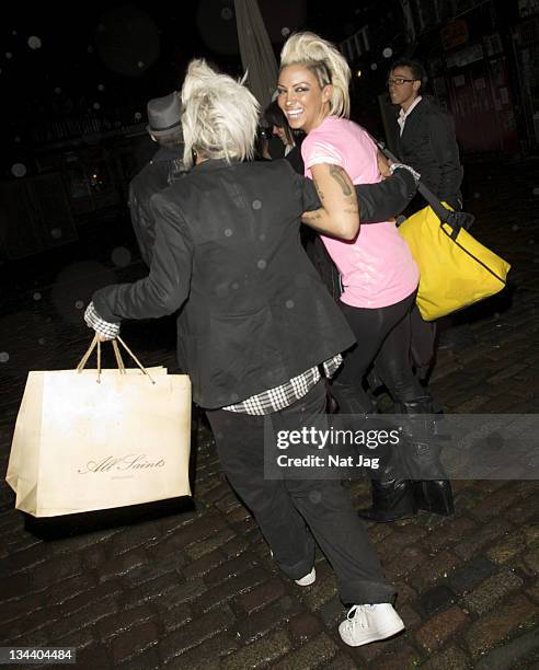 Jodie Marsh leaves Gilgamesh restaurant in Camden Town on November 03, 2008 in London, England.