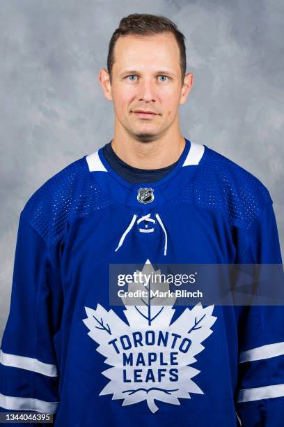 Jason Spezza of the Toronto Maple Leafs poses for his official headshot for the 2021-2022 season on September 22, 2021 at the Ford Performance Centre...