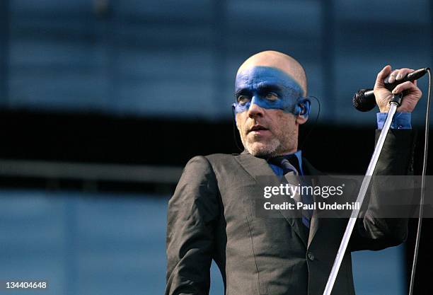 Michael Stipe of R.E.M. During 2005 Isle Of Wight Festival - Day 3 - Show at Seaclose Park in Newport, Great Britain.