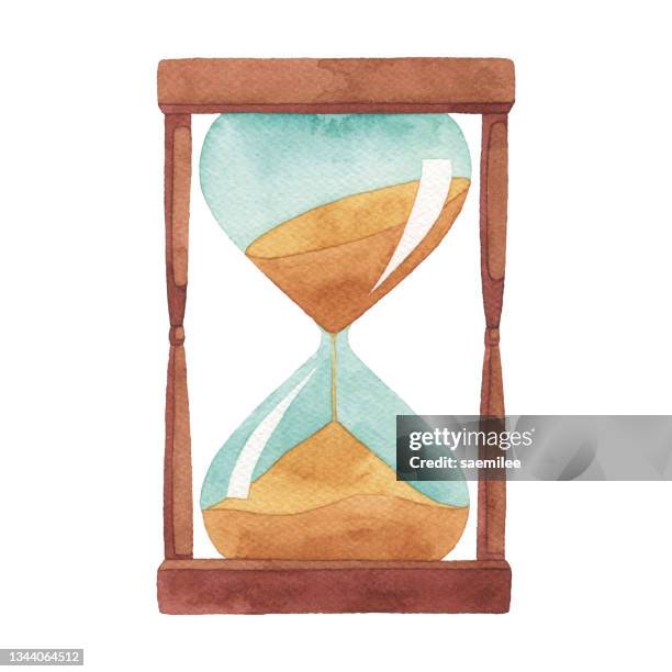 ilustrações de stock, clip art, desenhos animados e ícones de watercolor hourglass - hourglass