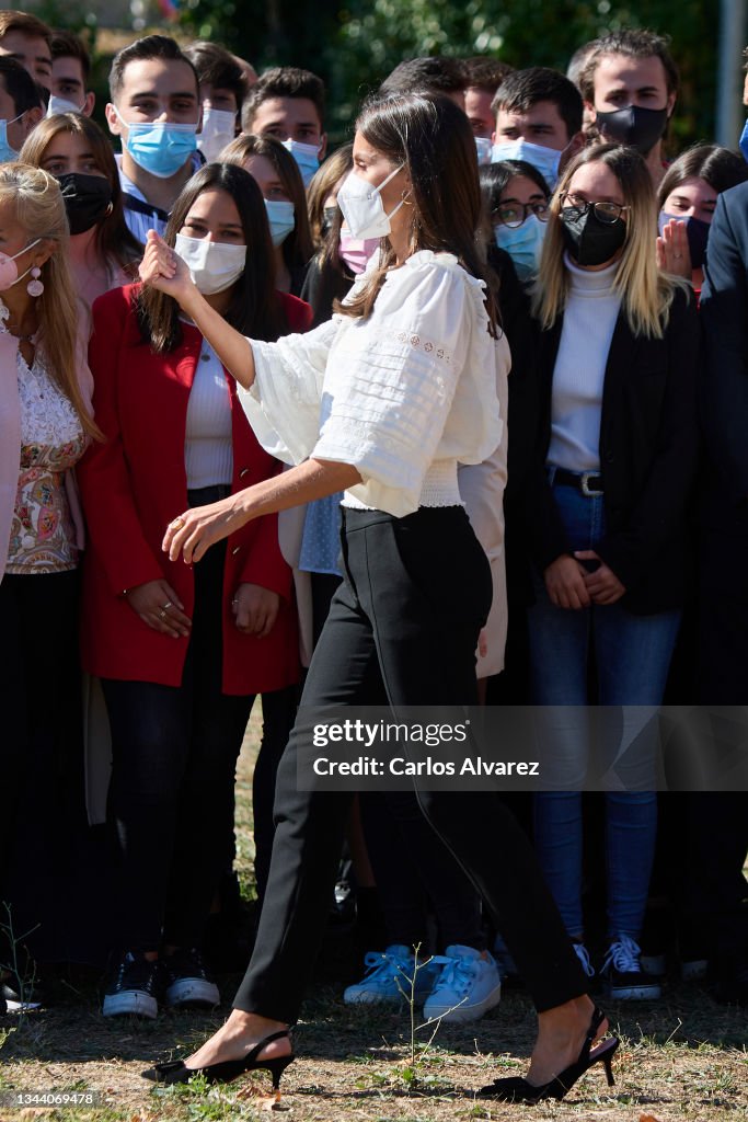 Queen Letizia of Spain Attends The Opening of Professional Courses in Haro