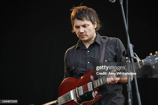 Jeff Tweedy of Wilco during Bonnaroo 2007 - Day 3 - Wilco at What Stage in Manchester, Tennessee, United States.