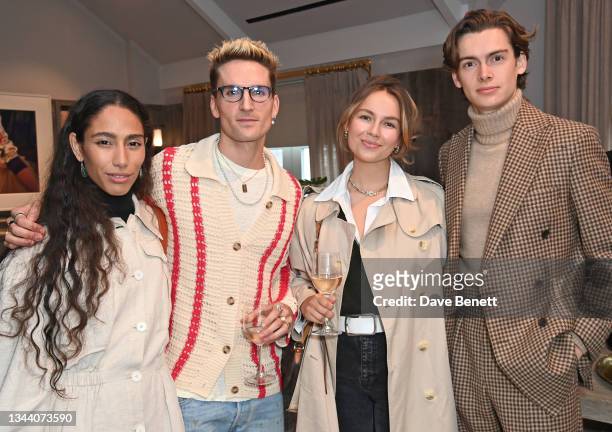 Ciinderella Balthazar, Oliver Proudlock, Emma Louise Connolly and Mathias Le Fevre attend the New Season Experience launch at Bicester Village, the...