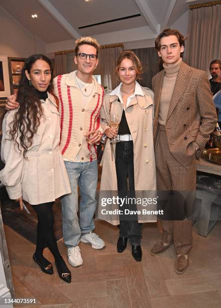 Ciinderella Balthazar, Oliver Proudlock, Emma Louise Connolly and Mathias Le Fevre attend the New Season Experience launch at Bicester Village, the...