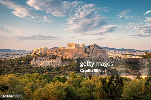 Overlooking the Acropolis at sunset Overlooking the Acropolis at sunset