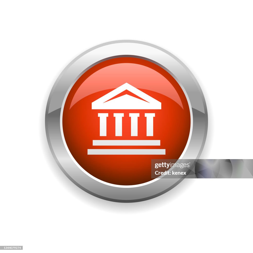 University Building Glossy Icon