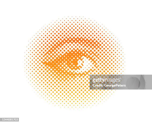 close-up human eye - dotted human body part stock illustrations