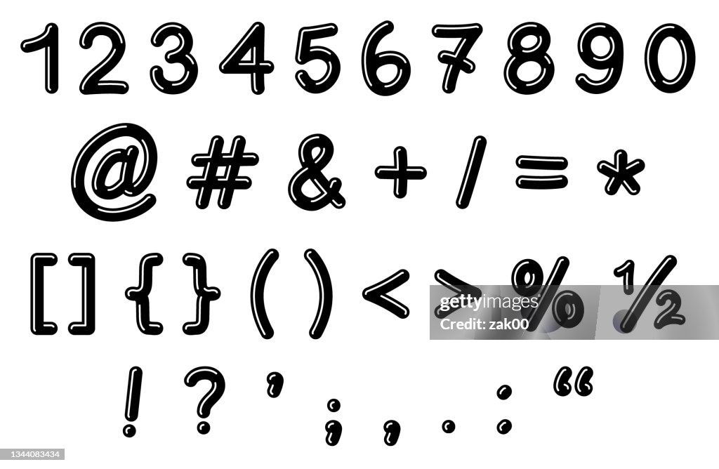 Punctum Numbers Punctuation Marks And Numbers High-Res Vector Graphic - Getty Images