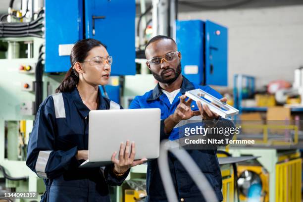quality control is a process that ensures customers receive products free from defects and meet their needs. diversity of quality control engineers working in front of a press machine while routinely monitor the product design for issues. - customer needs stock pictures, royalty-free photos & images