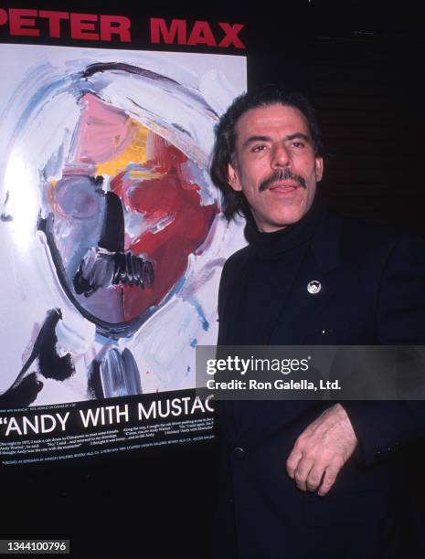 German-born American Pop artist Peter Max attends a Rock Against Fur benefit at the Palladium, New York, New York, February 29, 1989.