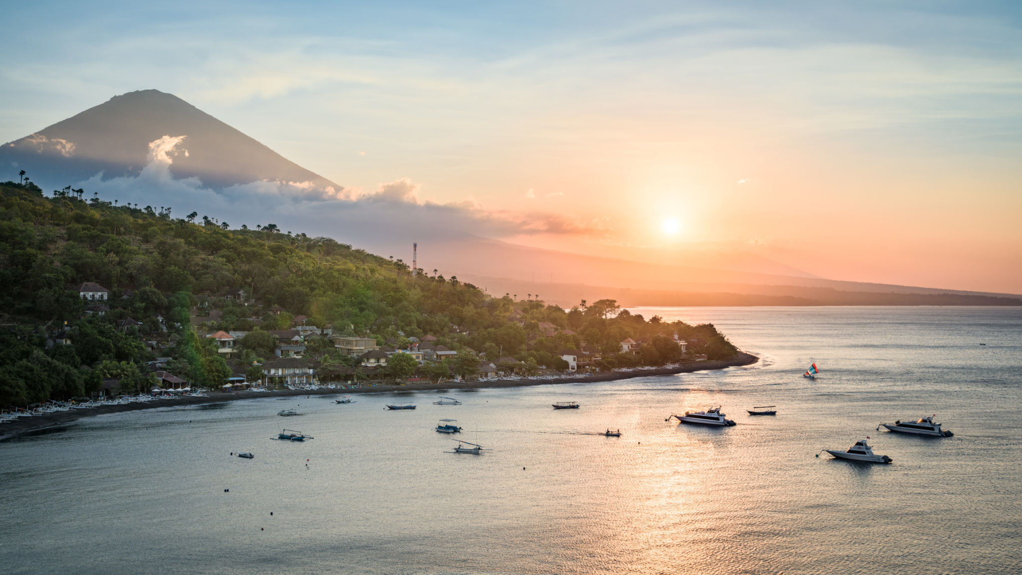 Mount Agung at sunset, Bali, Indonesia Mount Agung at sunset, Bali, Indonesia