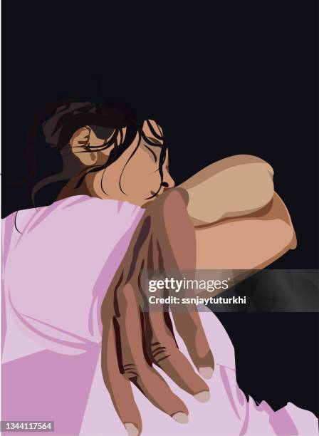 tired woman , - 45 49 years stock illustrations