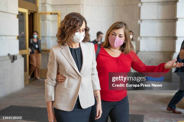 The President of the Community of Madrid, Isabel Diaz Ayuso and the politician of the Conservative Party of the United States, Loretta Sanchez , on...