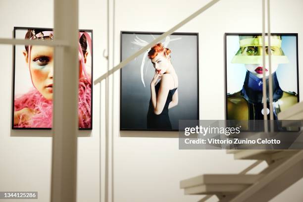 Atmosphere during the Mario Testino "Unfiltered" exhibition opening at 29 Arts In Progress Gallery on September 30, 2021 in Milan, Italy.