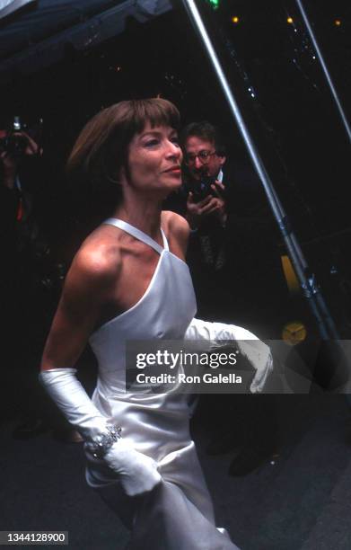 British-American editor and journalist Anna Wintour attends the Metropolitan Museum of Art's Costume Institute opening party gala for the 'Haute...