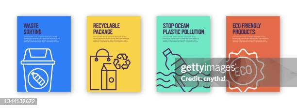 zero waste concept template layout design. modern brochure, book cover, flyer, poster design template - environmental issues stock illustrations