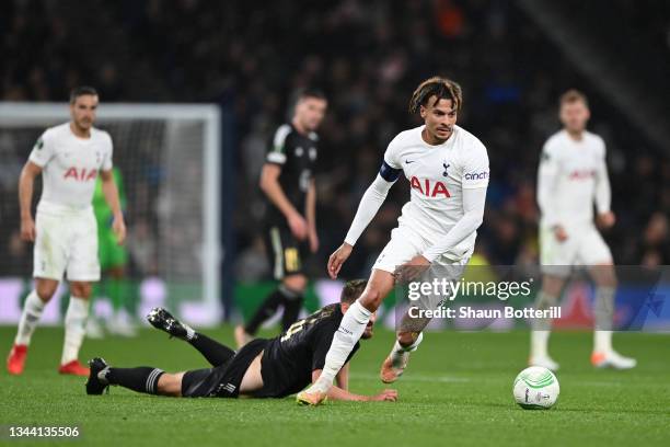 Dele Alli of Tottenham Hotspur breaks away with the ball during the UEFA Europa Conference League group G match between Tottenham Hotspur and NS Mura...