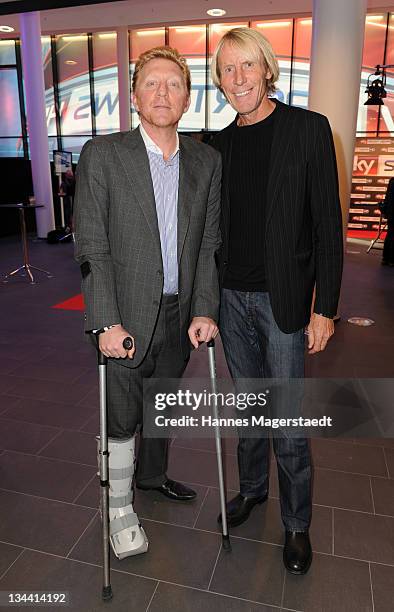 Boris Becker and Carlo Thraenhardt attend the Sky Sports News HD Stations Start at the SKY head office on December 01, 2011 in Munich, Germany.