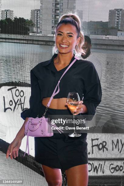 Kaz Crossley attends the FLANNELS X HEADIE ONE exclusive listening party on September 30, 2021 in London, England.