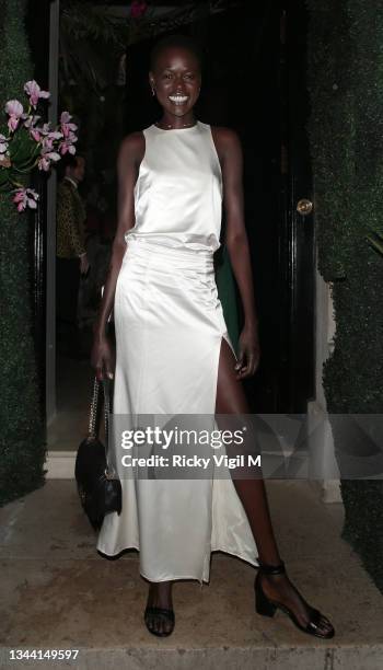 Ajak Deng seen attending Annabel's For The Amazon, a fundraising event at Annabel's to plant one million trees in the Amazon rainforest, in...