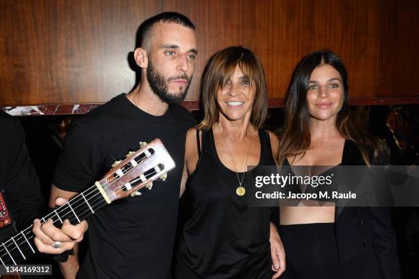 Carine Roitfeld, Vladimir Roitfeld and Julia Restoin Roitfeld attend the launch of CR Fashion Book Parade Issue in partnership with Grey Goose during...