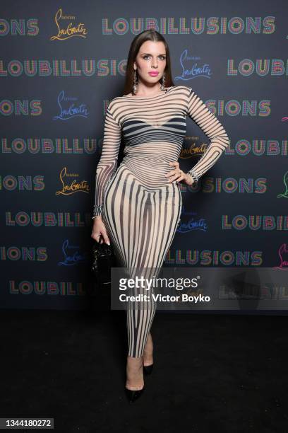 Julia Fox arrives at the LoubIllusions Party at the Atelier Des Lumieres as part of the Paris Fashion Week - Womenswear Spring Summer 2022 on...