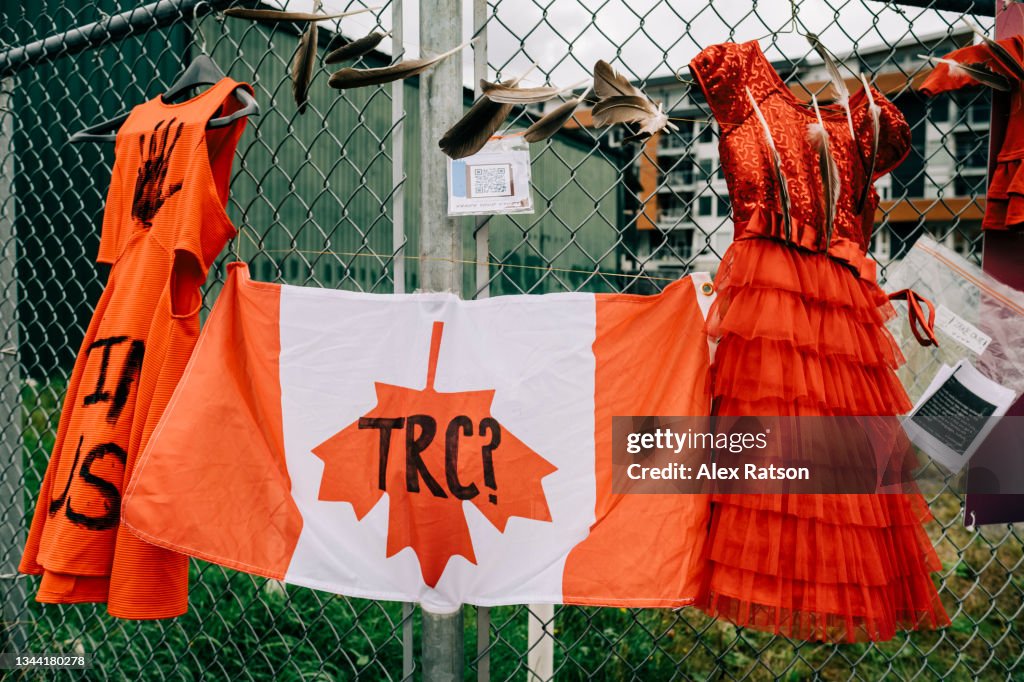 A memorial for indigenous people subject to Canada’s residential School system on the National Day for Truth and Reconciliation