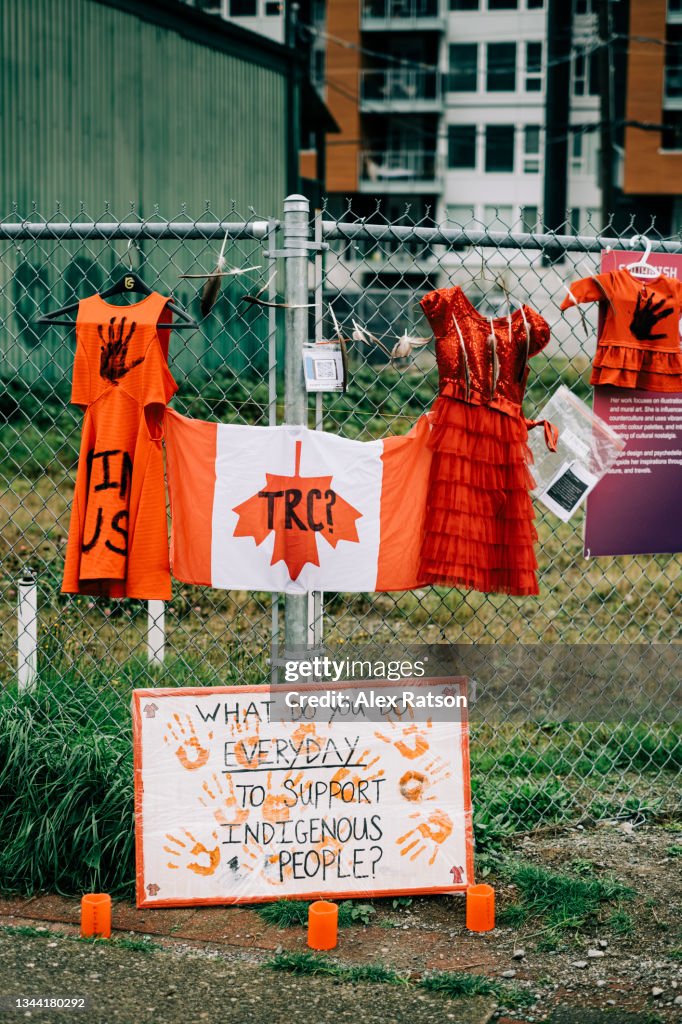 A memorial for indigenous people subject to Canada’s residential School system on the National Day for Truth and Reconciliation