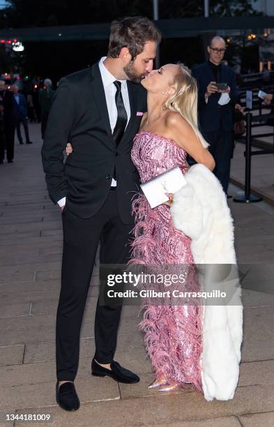 Josh Bryant and Kristin Chenoweth are seen arriving to the 2021 New York City Ballet Fall Fashion Gala at David H. Koch Theater at Lincoln Center on...